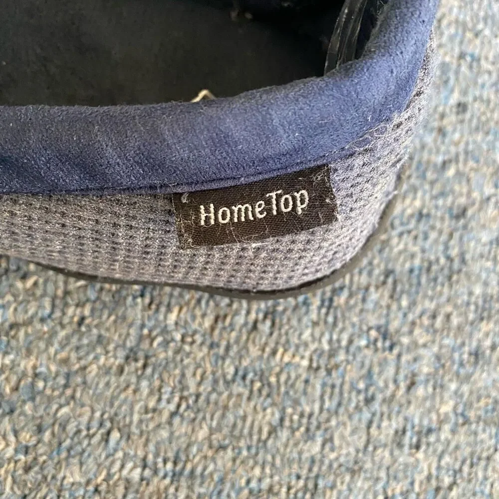 Home Top men 10.5 waffle texture slip on slippers blue